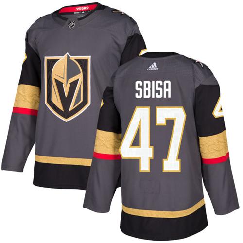 Adidas Men Vegas Golden Knights #47 Luca Sbisa Grey Home Authentic Stitched NHL Jersey